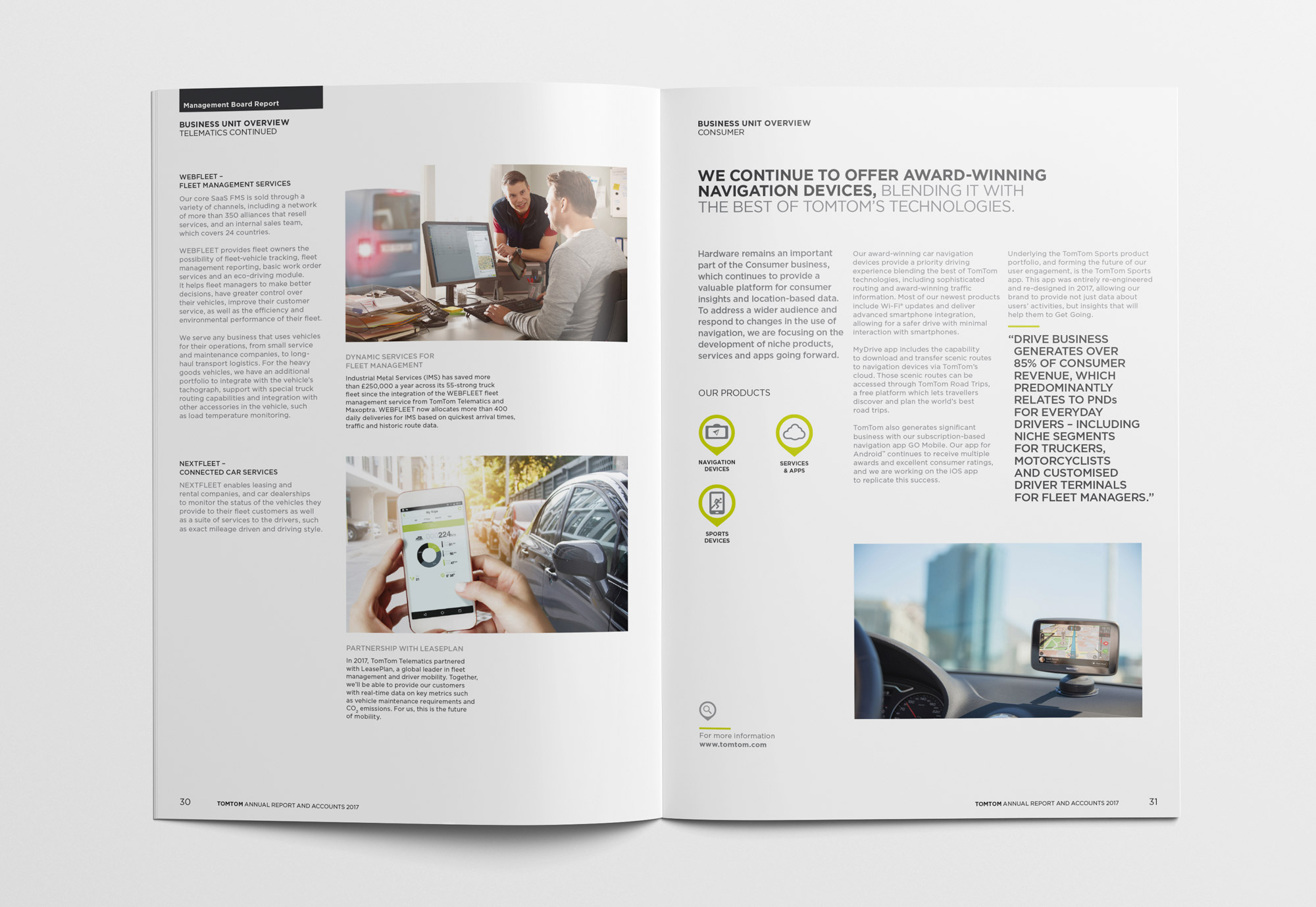 TomTom Annual Report design